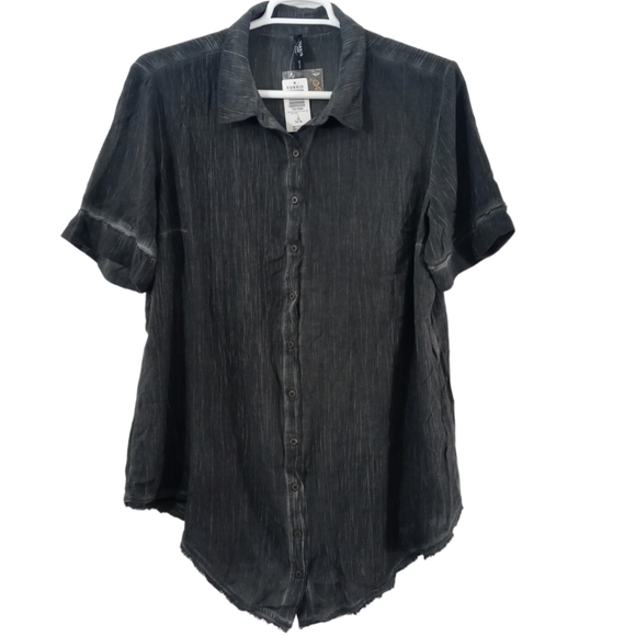 Torrid Gray Gauze Button Front Short Sleeve Cover Up Sleep Dress Plus - Picture 2 of 7